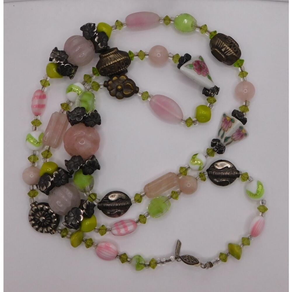 Necklace Iris Lane Glass Bead Beautiful 925 Stainless Steel Clasp